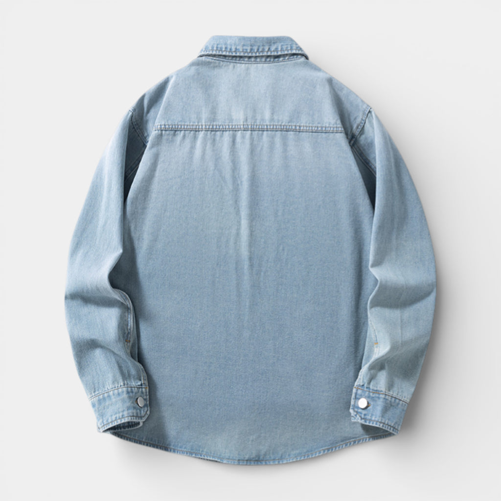 Button-Up Denim Shirt Jacket Regular Fit for Men