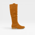 Women's Knee-High Suede Buckle Boots