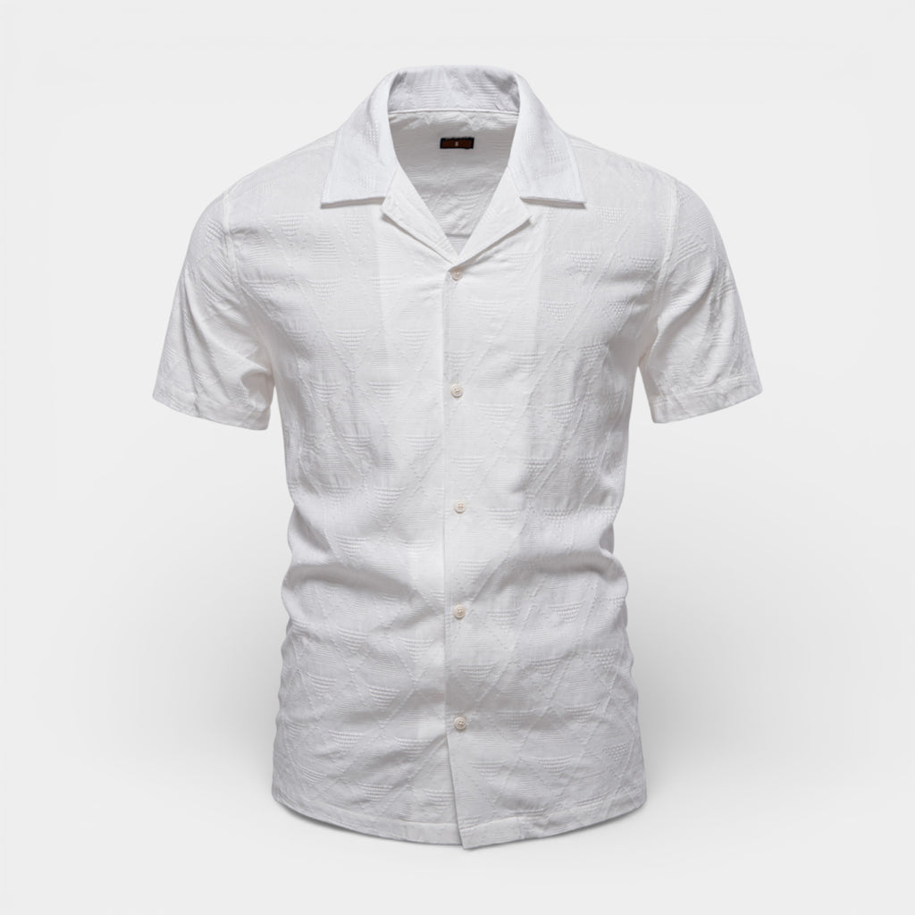 Camp Collar Short Sleeve Button-Up Shirt for Men