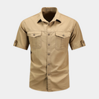 Short Sleeve Button-Up Utility Shirt Regular Fit for Men