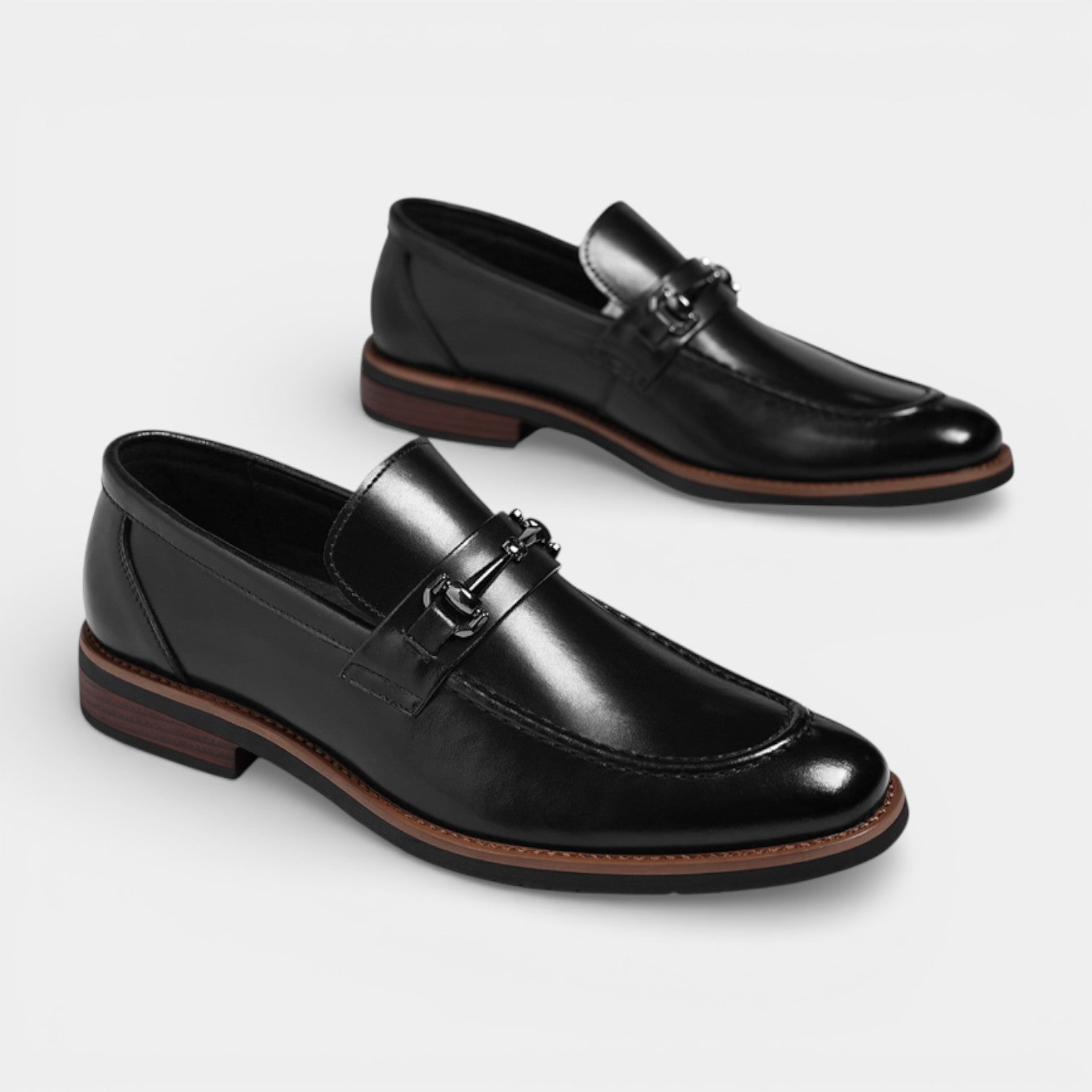 Slip-On Bit Loafers Polished Almond Toe for Men