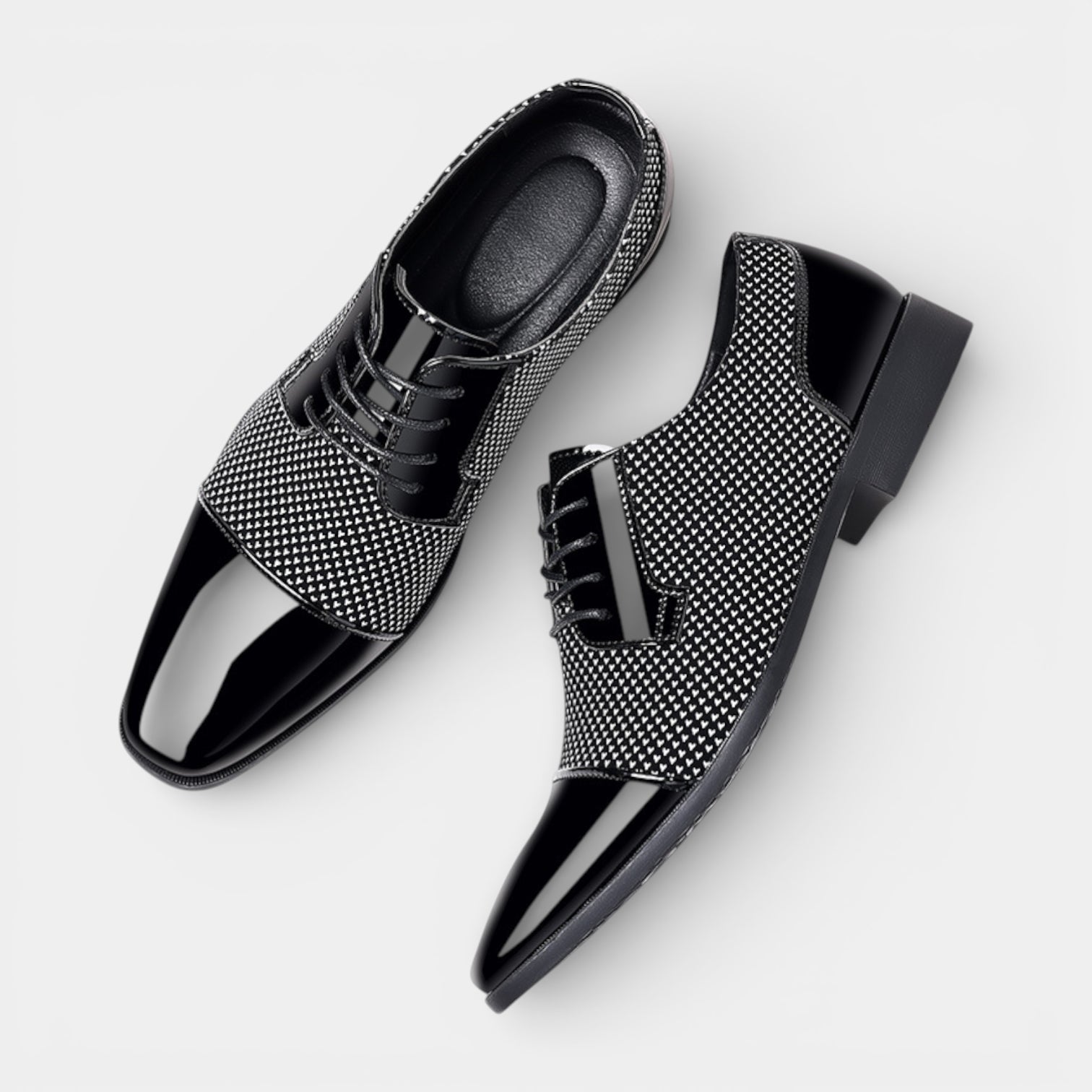 Lace-Up Dress Shoes Textured Upper Sleek for Men