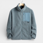 Fleece Full-Zip Stand Collar Jacket Regular Fit for Men