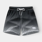 Textured Swim Shorts Elastic Waist Drawstring for Men