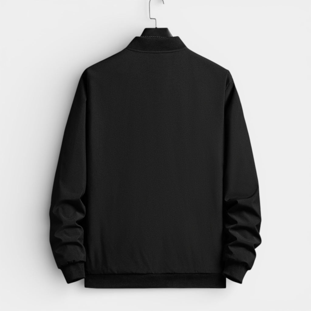 Zip-Front Stand Collar Jacket Regular Fit for Men