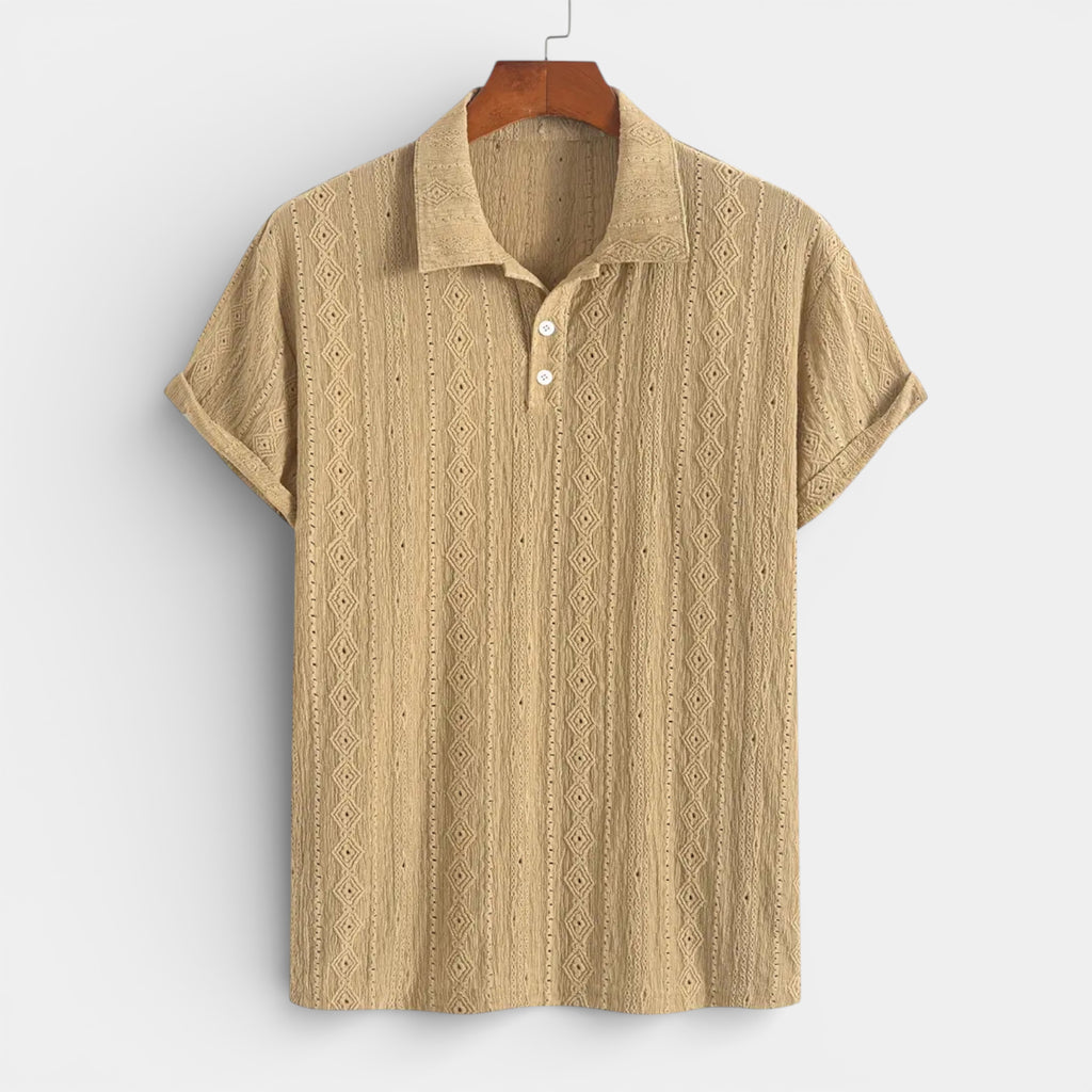 Geometric Pattern Short Sleeve Polo Shirt for Men