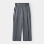 Pleated Front Straight Leg Trousers Elastic Waist for Men