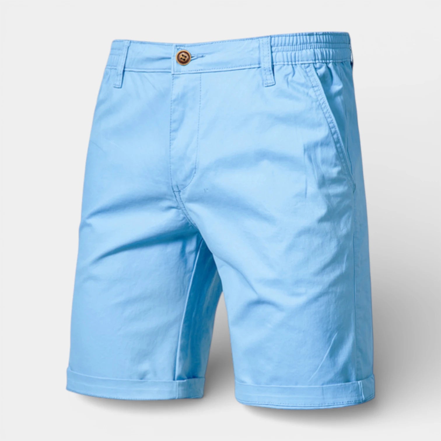 Chino Shorts Straight Fit Flat Front for Men