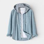 Hooded Knit Sweater Button-Front Regular Fit for Men