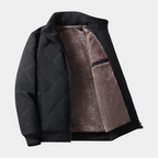 Diamond-Stitch Zip Jacket Stand Collar Regular Fit for Men