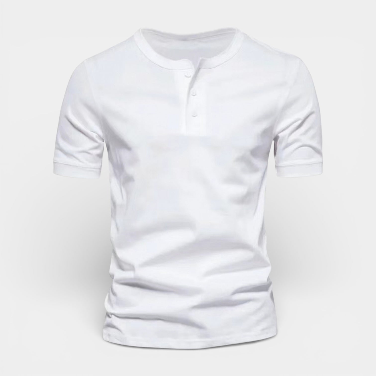 Henley T-Shirt Short Sleeve Button Placket for Men