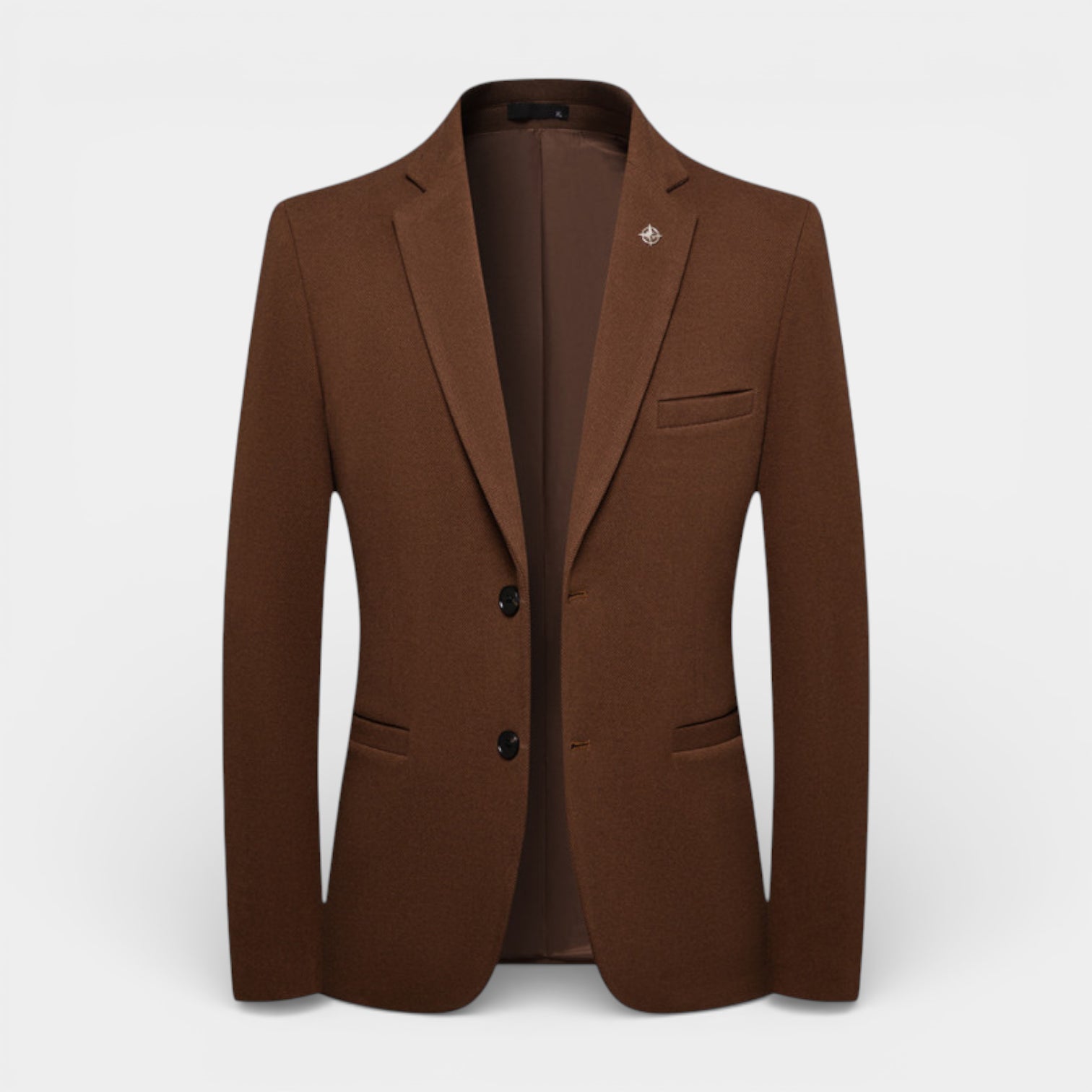 Two-Button Notch Lapel Blazer With Pin for Men