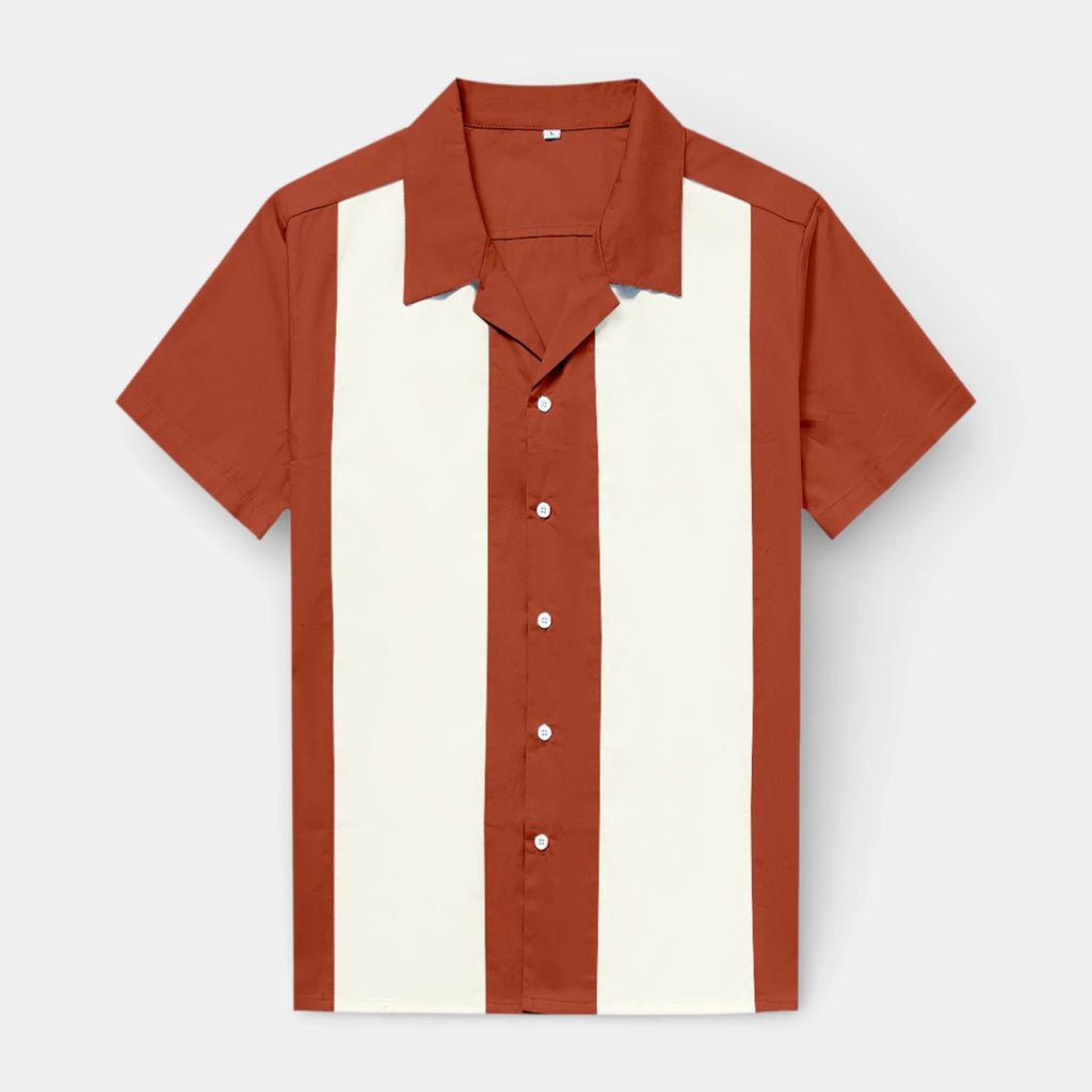 Short Sleeve Button-Up Panel Shirt Regular Fit for Men