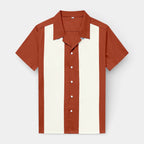 Short Sleeve Button-Up Panel Shirt Regular Fit for Men