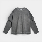 Layered Sleeve Long Sleeve T-Shirt Relaxed Fit for Men
