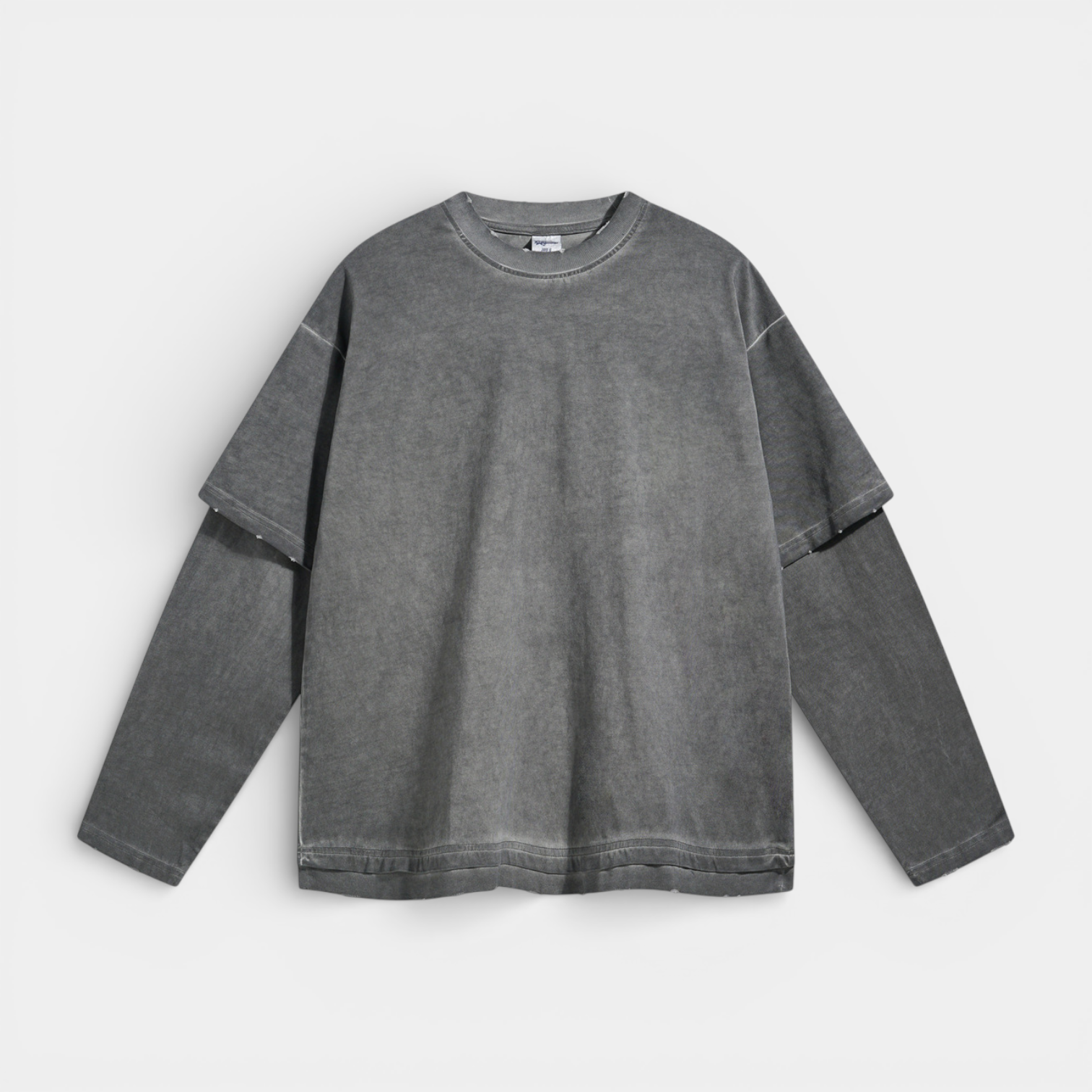Layered Sleeve Long Sleeve T-Shirt Relaxed Fit for Men