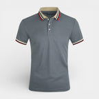 Short Sleeve Button-Up Polo Shirt Regular Fit for Men