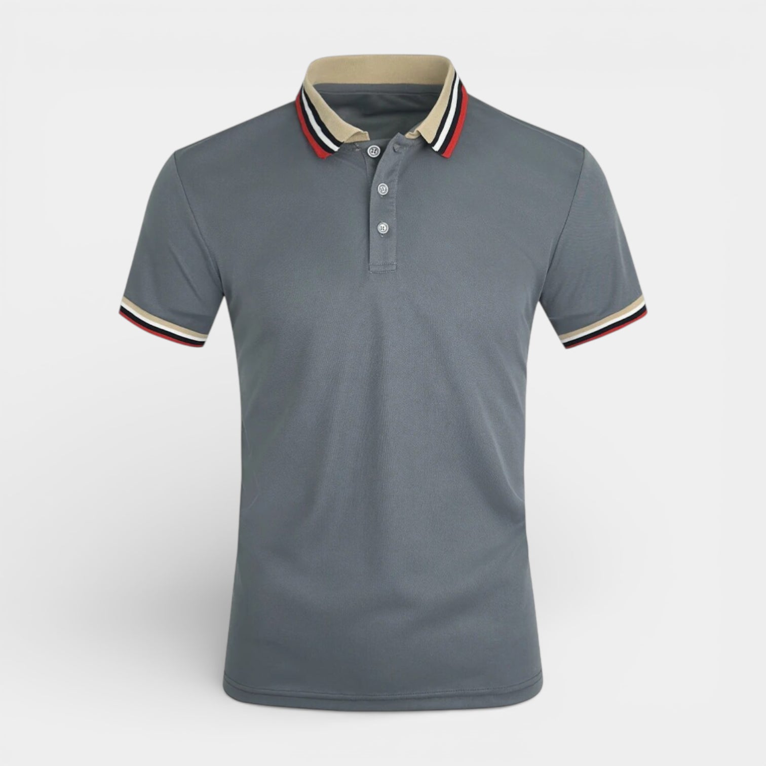 Short Sleeve Button-Up Polo Shirt Regular Fit for Men