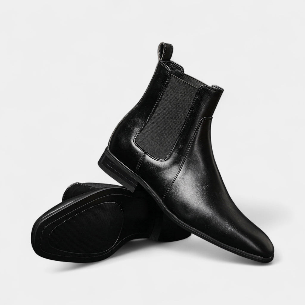 Faux Leather Chelsea Boots Elastic Panel for Men