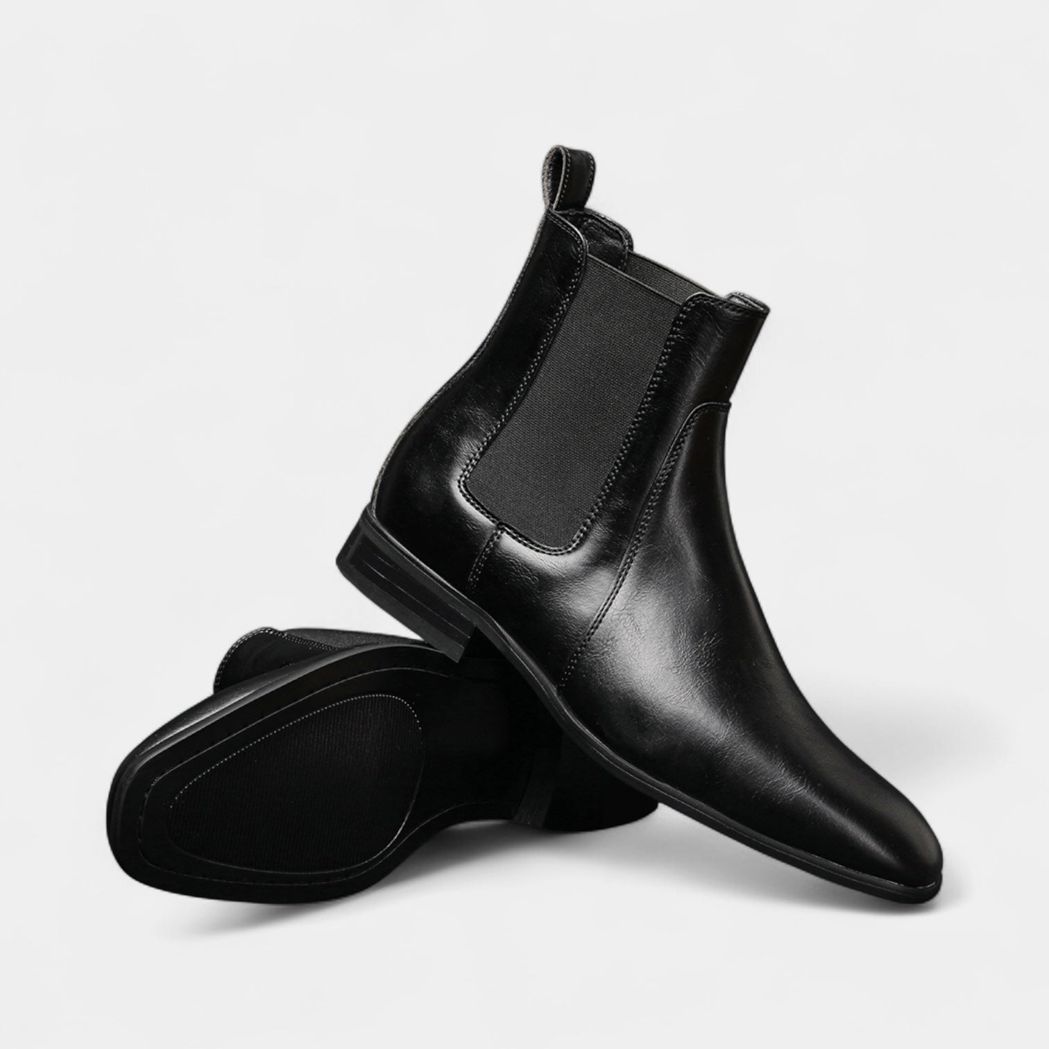 Faux Leather Chelsea Boots Elastic Panel for Men