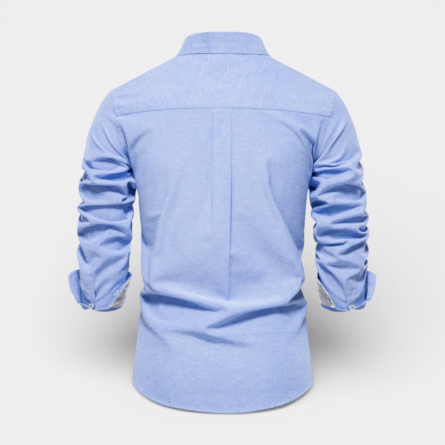 Long Sleeve Button-Up Shirt Contrast Cuff for Men