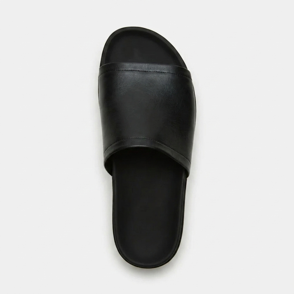 Women's Leather Chunky Flatform Slides