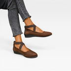 Women's Minimalist Cross-Strap Ballet Flats