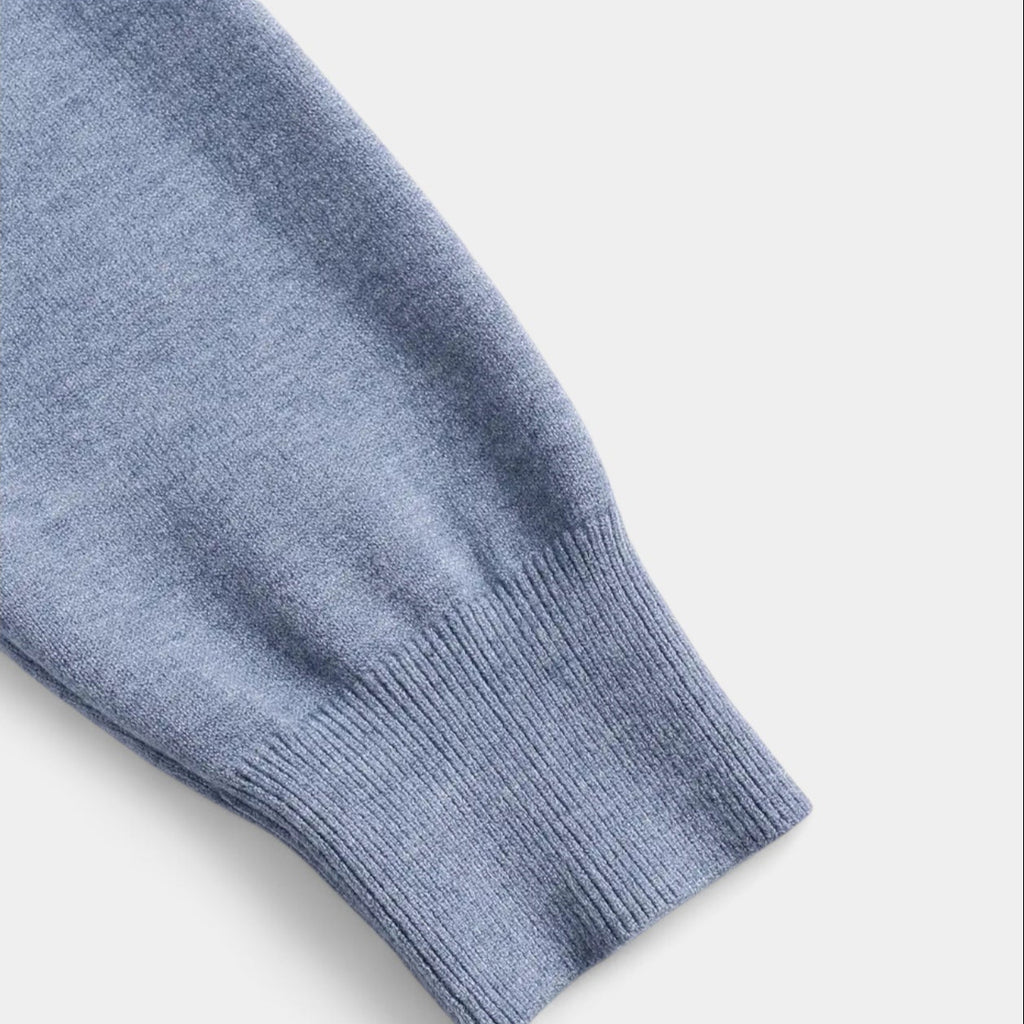 Half-Zip Knit Sweater Stand Collar Regular Fit for Men