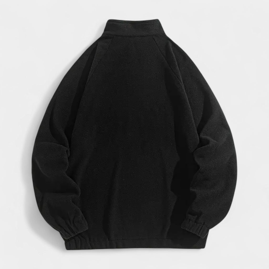 Fleece Half-Zip Pullover Embroidered Relaxed Fit for Men