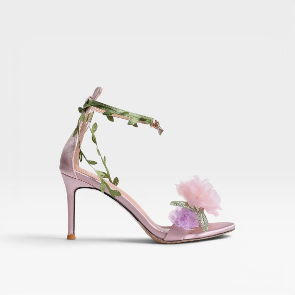 Women's Sheepskin Crystal Ankle Wrap Sandals