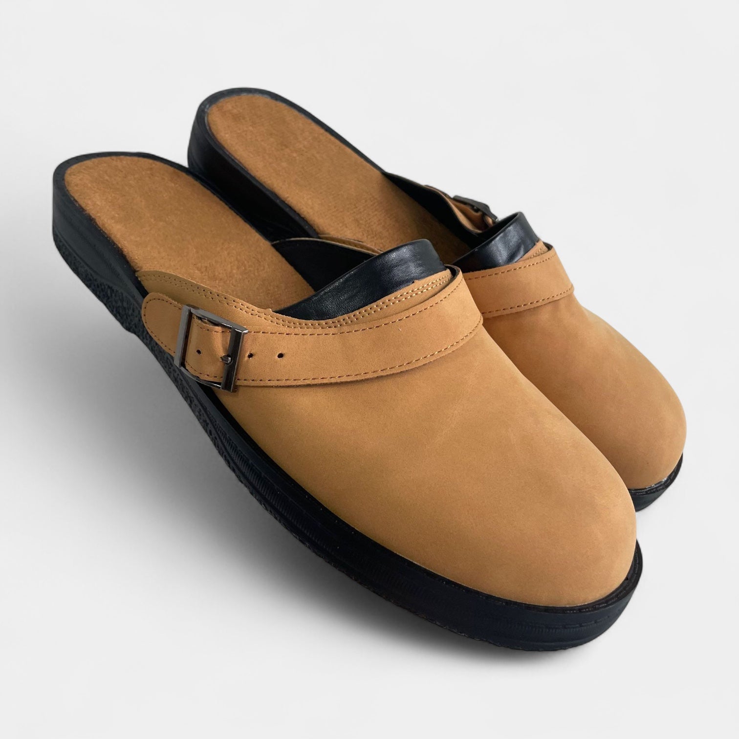 Suede Texture Slip-On Clog Loafers for Men