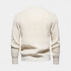Chunky Knit Wool Blend Crewneck Sweater for Men