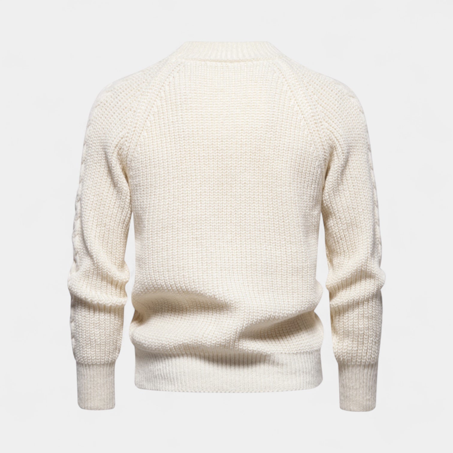 Chunky Knit Wool Blend Crewneck Sweater for Men