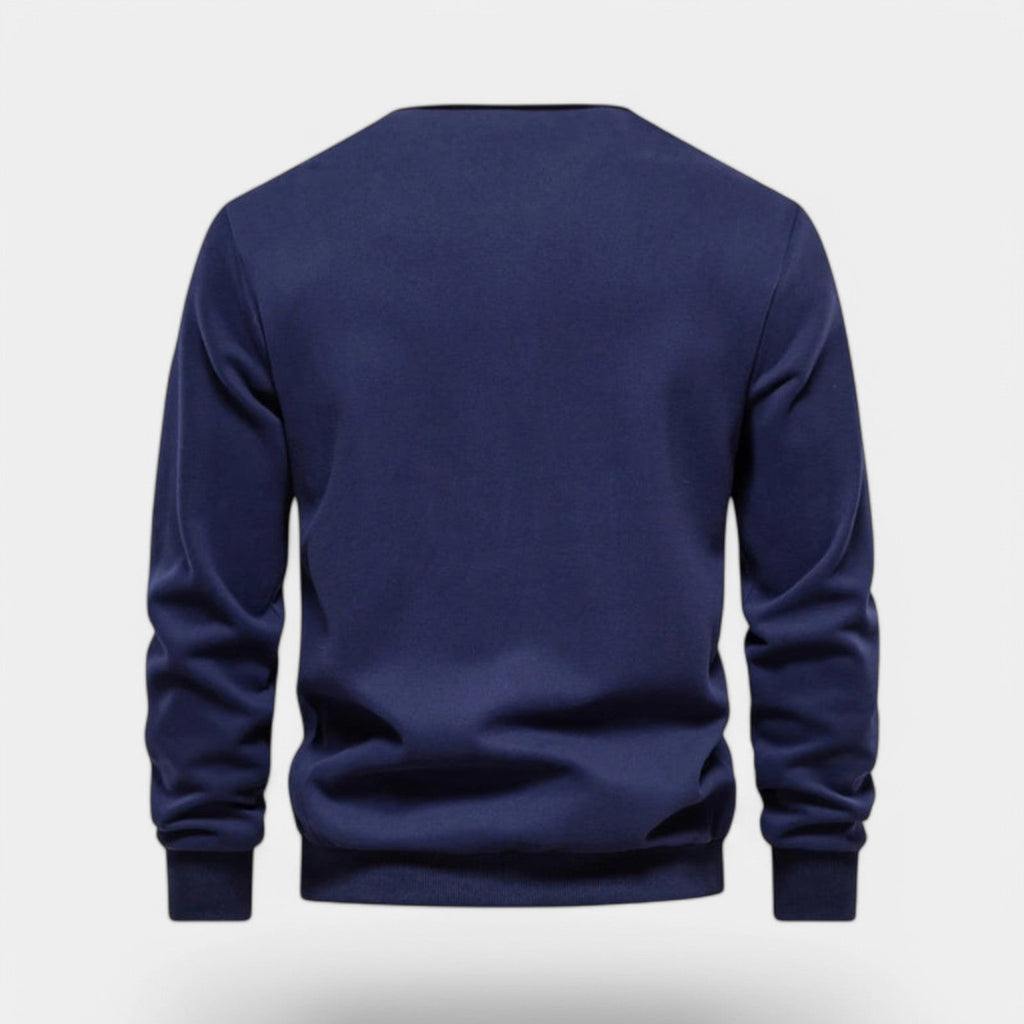 Dress Collar Polo Sweatshirt Cotton Pullover for Men