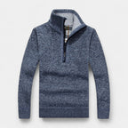 Fleece Lined Half-Zip Pullover Sweater Regular Fit for Men