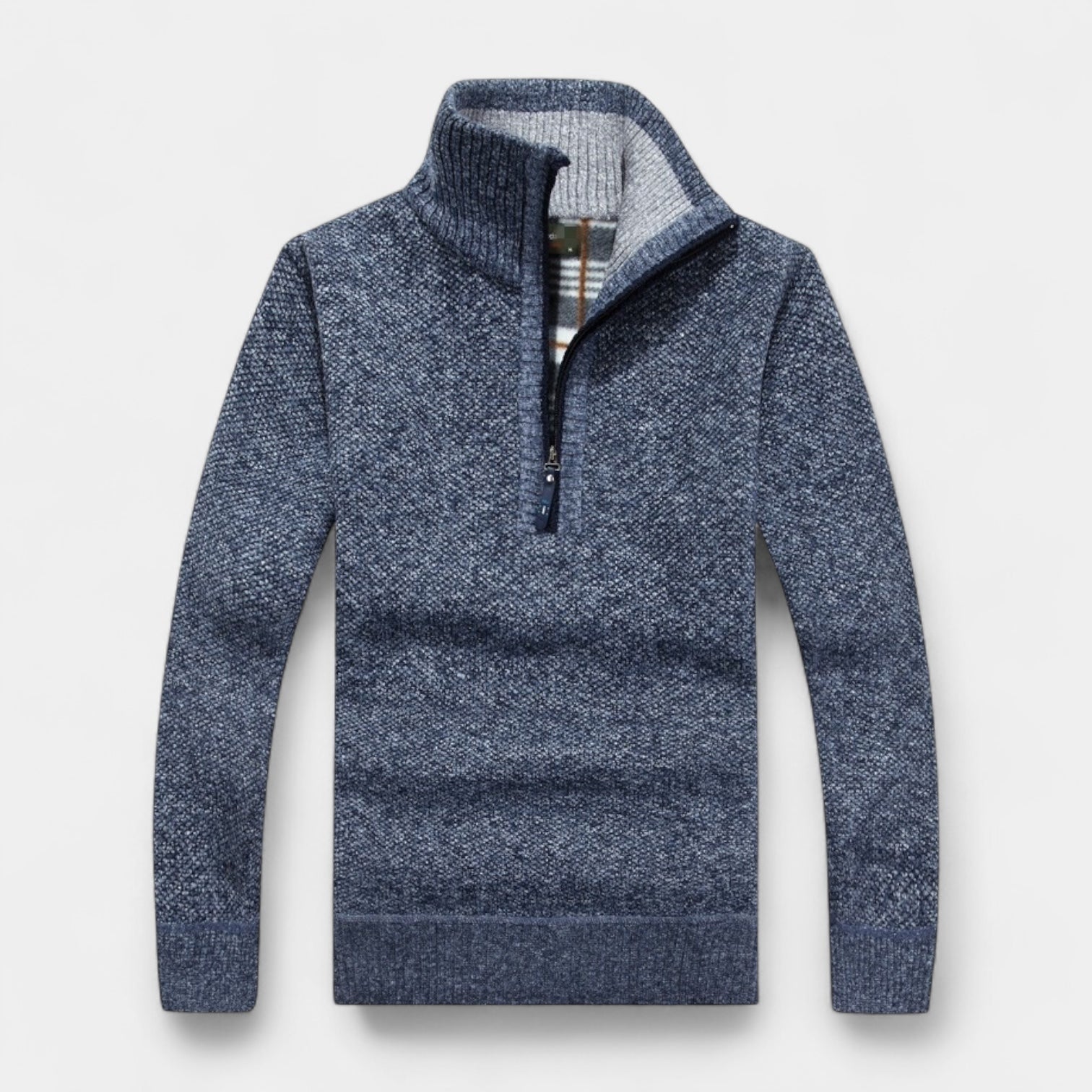 Fleece Lined Half-Zip Pullover Sweater Regular Fit for Men