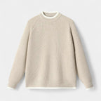 Mock Neck Ribbed Knit Sweater Regular Fit for Men