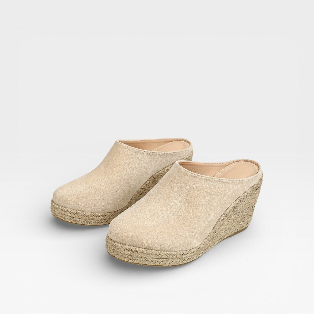 Women's Velvet Wedge Sandals with Rope Sole
