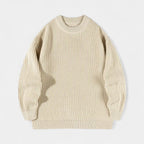 Crew Neck Ribbed Knit Sweater Regular Fit for Men