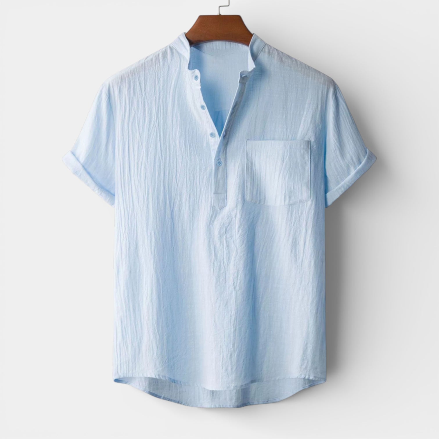 Henley Shirt Short Sleeve Regular Fit for Men