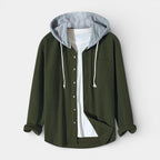 Hooded Knit Sweater Button-Front Regular Fit for Men