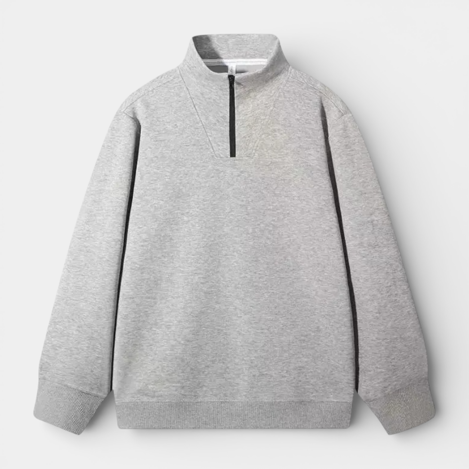 Long Sleeve Quarter-Zip Pullover Sweater for Men