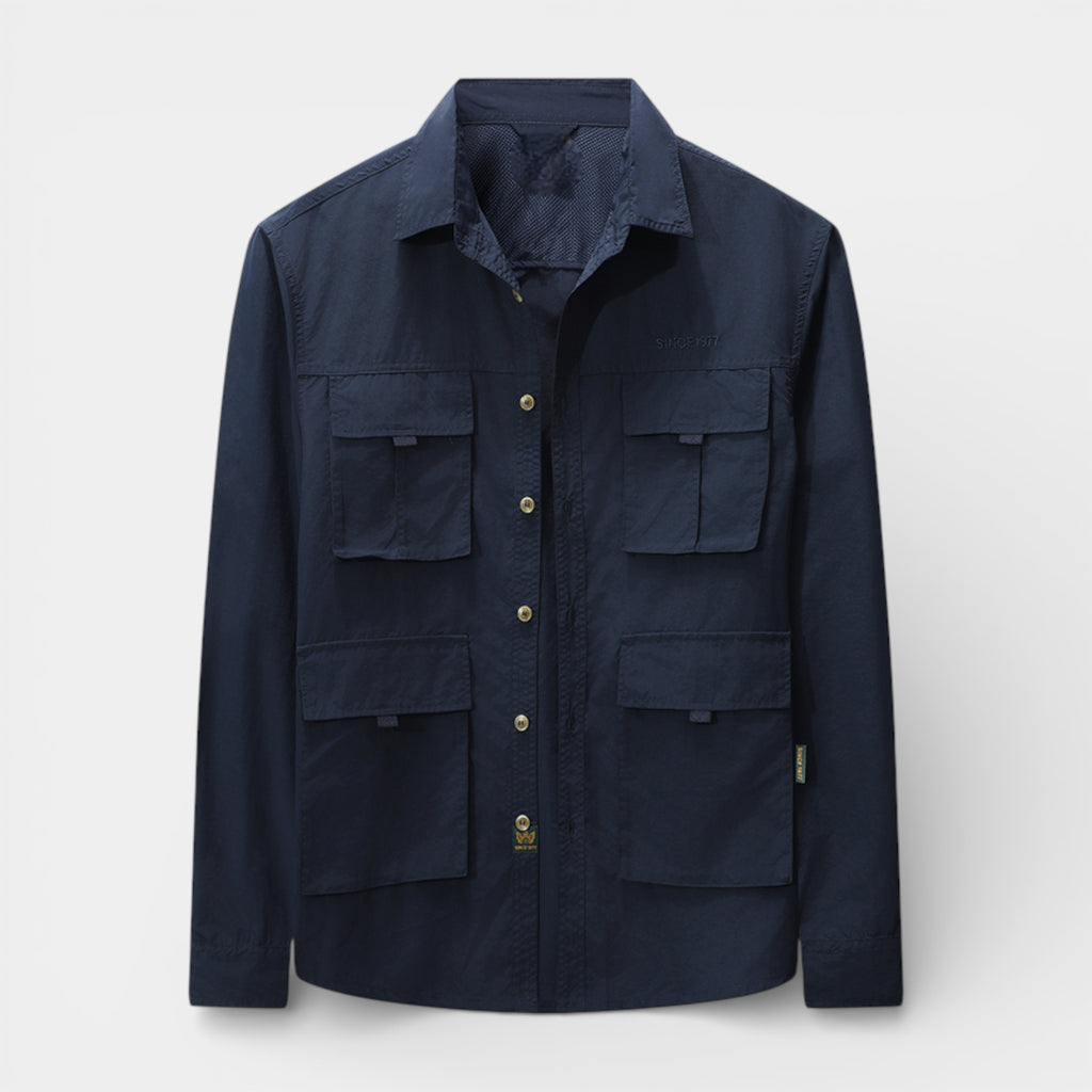 Utility Shirt Jacket Multi-Pocket Regular Fit for Men