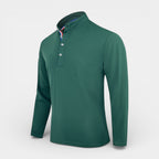 Long Sleeve Henley Shirt Band Collar Regular Fit for Men
