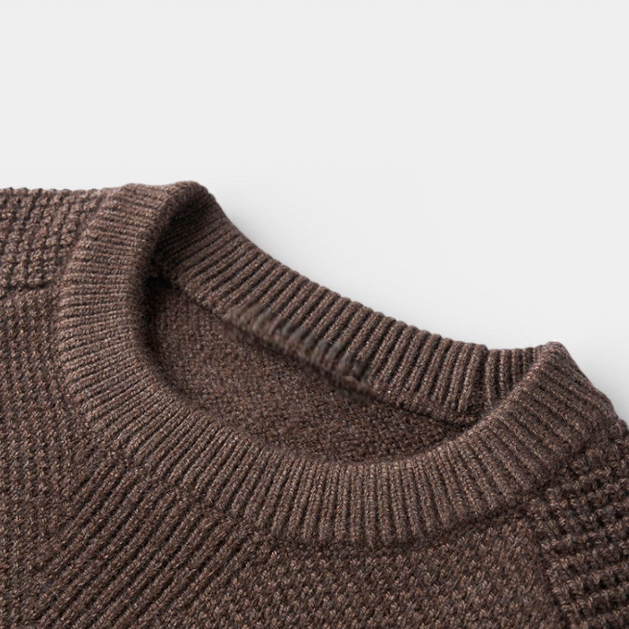 Textured Crewneck Knit Sweater Regular Fit for Men
