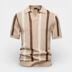 Striped Open Collar Polo Shirt Regular Fit for Men