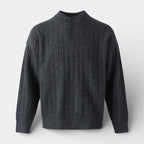 Ribbed Knit Henley Sweater Regular Fit for Men