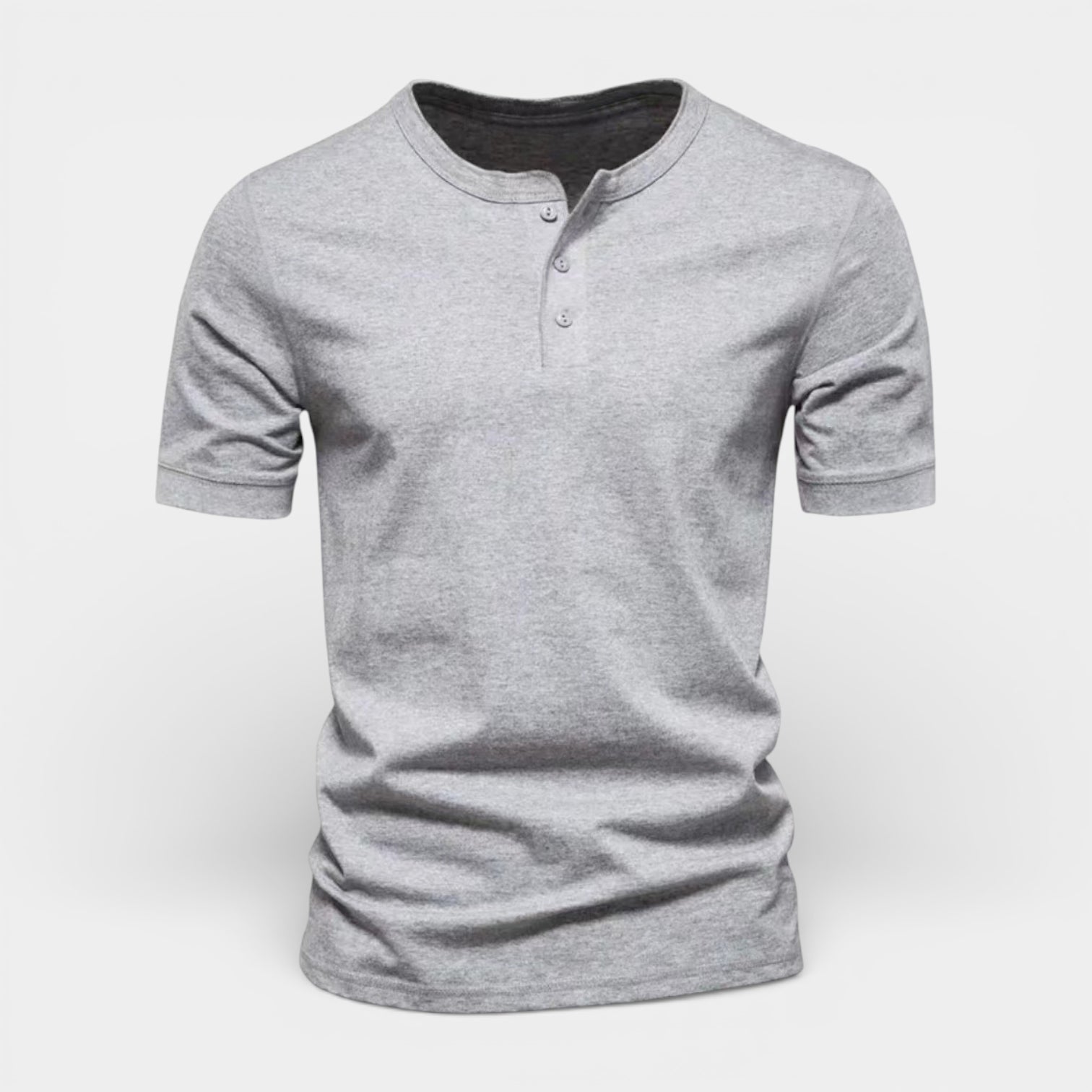 Henley T-Shirt Short Sleeve Button Placket for Men