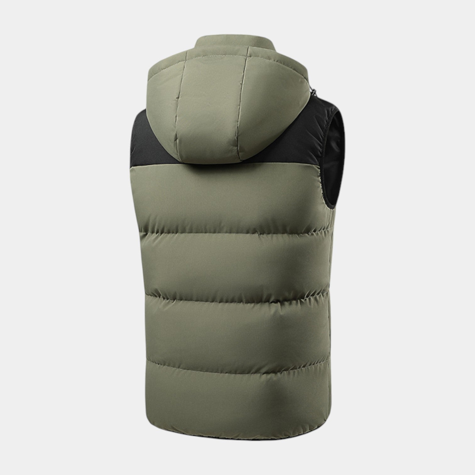 Hooded Puffer Vest Quilted Zip-Up Regular Fit for Men