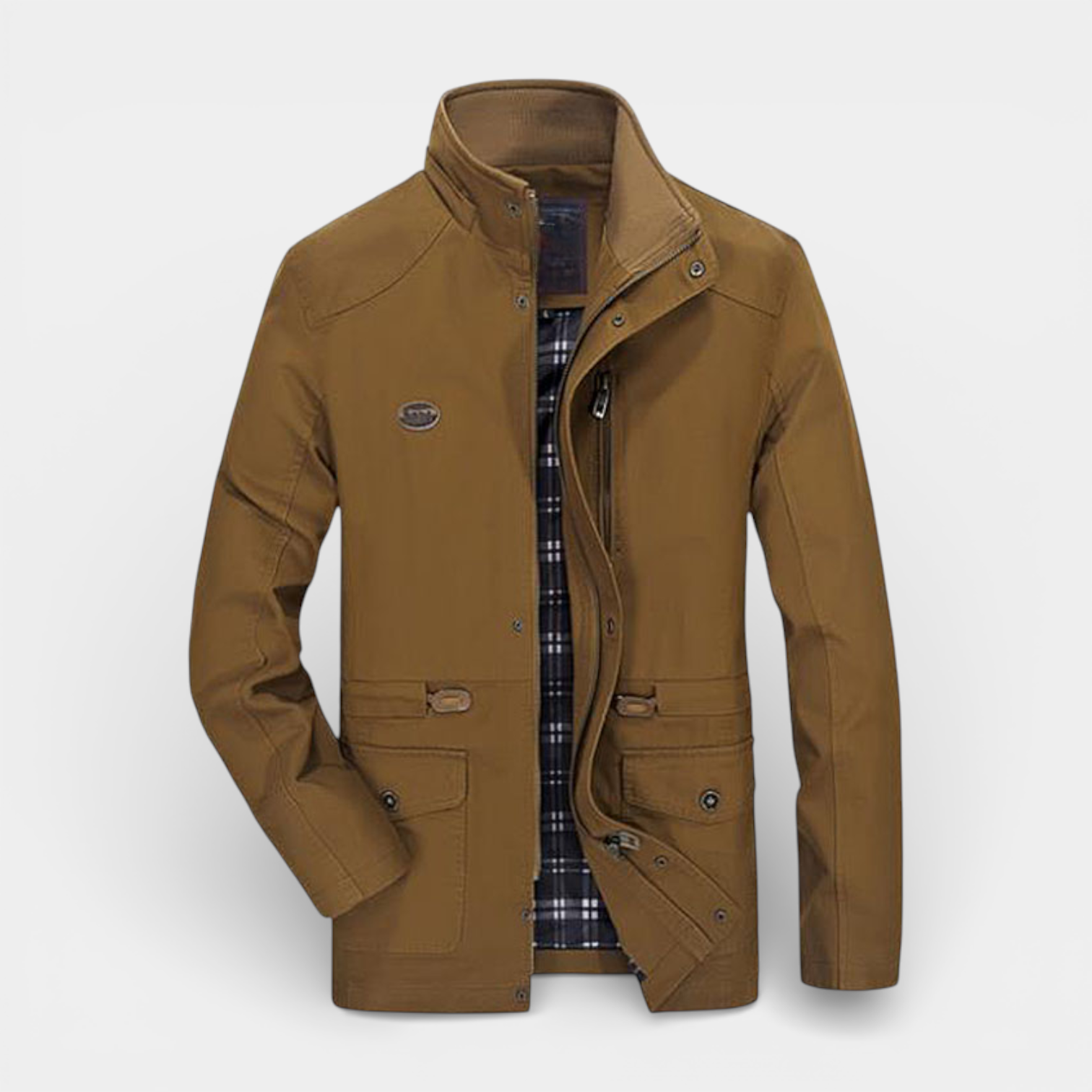 Stand Collar Multi-Pocket Field Jacket Regular Fit for Men